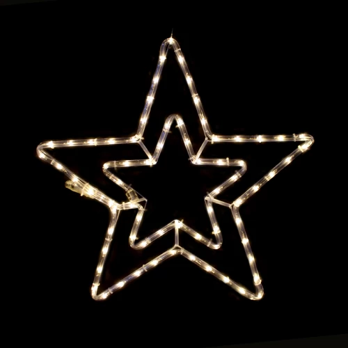^ DOUBLE STARS 60 LED ΣΧΕΔΙΟ 2.5m ΜΟΝΟΚΑΝΑΛ ΦΩΤΟΣΩΛ ΘΕΡΜΟ ΛΕΥΚΟ IP44 46cm 1.5m ΚΑΛΩΔ