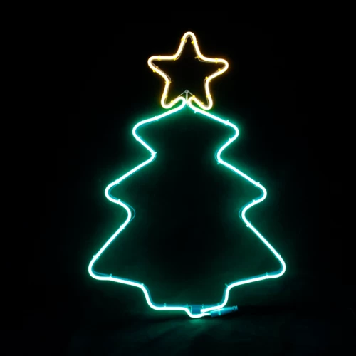 ^ CHRISTMAS TREE 200 NEON LED 2m NEON DOUBLE SMD ΦΩΤ., WW + ΠΡΑΣΙΝΟ ΣΤΑΘ., IP44, 38.5X54CM, 1.5m Κ