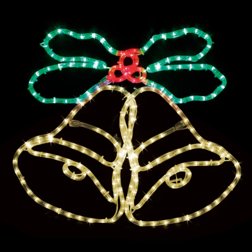 DOUBLE BELLS 288LED ΣΧΕΔΙΟ 8m ΦΩΤΟΣΩΛ RED-GREEN-YELLOW IP44 75x58cm 1.5m ΚΑΛΩΔ