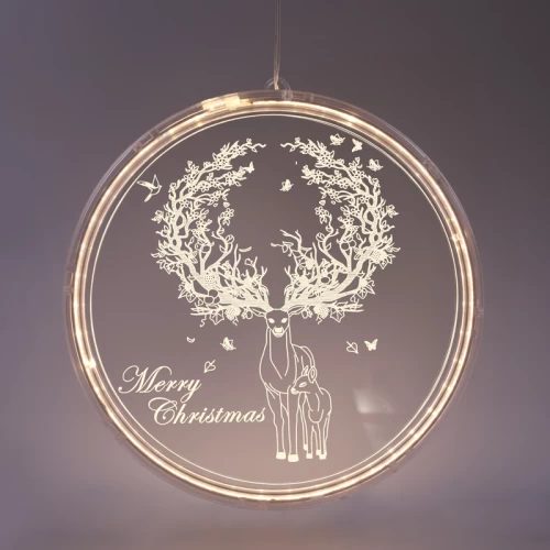^ 3D ACRYLIC REINDEER, 36 WW LED ΣΤΑΘ. IP20  21X21.6CM, USB ΚΑΛ. ΤΡΟΦΟΔ.