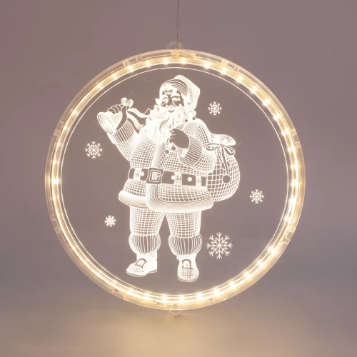 ^ 3D ACRYLIC SANTA, 36 WW LED ΣΤΑΘ. IP20 21X21.6CM, USB ΚΑΛ. ΤΡΟΦΟΔ.
