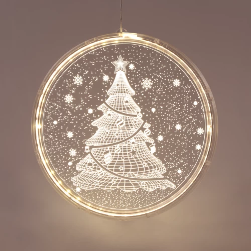 ^ 3D ACRYLIC CHRISTMAS TREE, 36 WW LED ΣΤΑΘ. IP20  21X21.6CM, USB ΚΑΛ. ΤΡΟΦΟΔ.