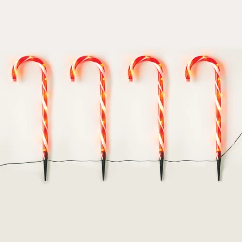 ^ 4 CANDY STAKES 40 WW LED ΛΑΜΠΑΚΙΑ 8ΠΡΟΓΡΑΜ ΑΝΑΠΤ(4.5V) IP44 M1.5m*Φ2.5cm*Y60cm 0.5m ΠΡΑΣ ΚΑΛ ΤΡ