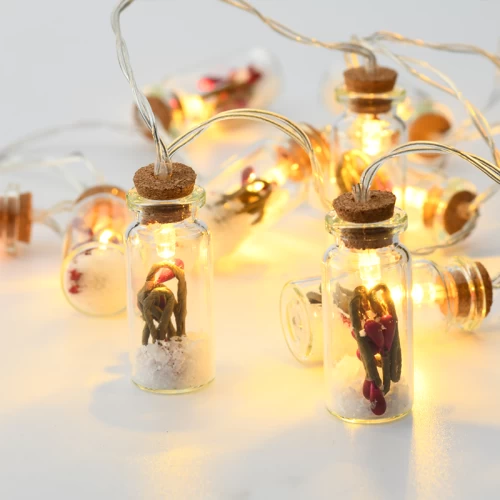 ”MINI GLASS BOTTLE KOKKINO MOYPO 10 LED ΛΑΜΠΑΚ ΣΕΙΡΑ ΜΠΑΤΑΡ(2xΑΑ) ΘΕΡΜΟ ΛΕΥΚΟ IP20 135+30cm ΔΙΑΦΑΝ