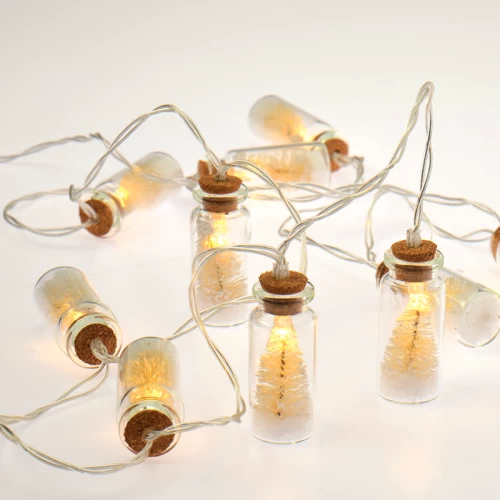 ”MINI GLASS BOTTLE ΛΕΥΚΟ ΔΕΝΤΡΟ 10 LED ΛΑΜΠΑΚ ΣΕΙΡΑ ΜΠΑΤΑΡ(2xΑΑ) ΘΕΡΜΟ ΛΕΥΚΟ IP20 135+30cm ΔΙΑΦΑΝ Κ