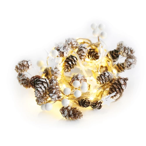 “CHRISTMAS GARLAND STRING LIGHTS” ΣΤΕΦΑΝΙ-ΛΕΥΚΟ ΑΣΤΕΡΙ 20 LED ΛΑΜΠΑΚ ΣΕΙΡΑ ΜΠΑΤΑΡ(2xΑΑ) ΘΕΡΜΟ ΛΕΥΚΟ