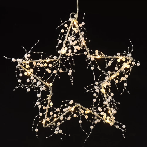 “STAR WALL LIGHTS” ΑΣΤΕΡΙ 20 LED ΛΑΜΠΑ& ΜΠΑΤΑΡ(3xAA) ΘΕΡΜΟ ΛΕΥΚΟ IP44 28cm