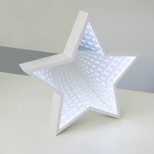 “INFINITY MIRROR TUNNEL LAMP”, STAR”, 59 LED ΛΑΜΠΑΚΙΑ ΜΕ ΜΠΑΤΑΡΙΑ(3xAA) ΨΥΧΡΟ ΛΕΥΚΟ IP20 29x5x29cm