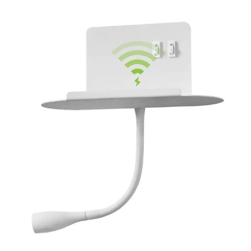 ΑΠΛΙΚΑ ΣΠΙΡΑΛ LED&USB&WIRELESS CHARGE 3W&8W 3000k  ΛΕΥΚΟ