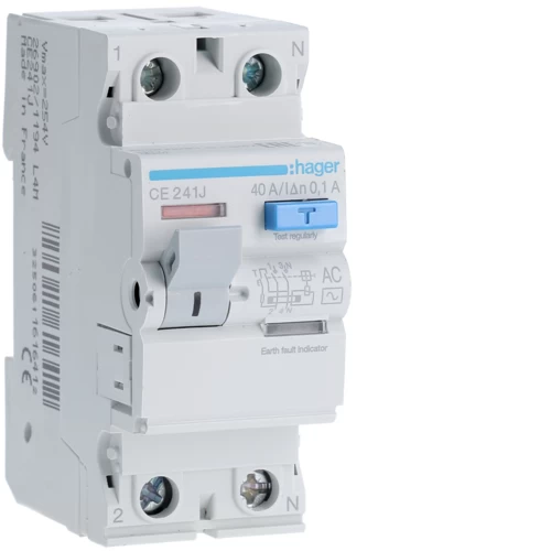 ΡΕΛΕ ΔΙΑΡΡΟΗΣ HAGER 2P/40Α 100mA CE241J