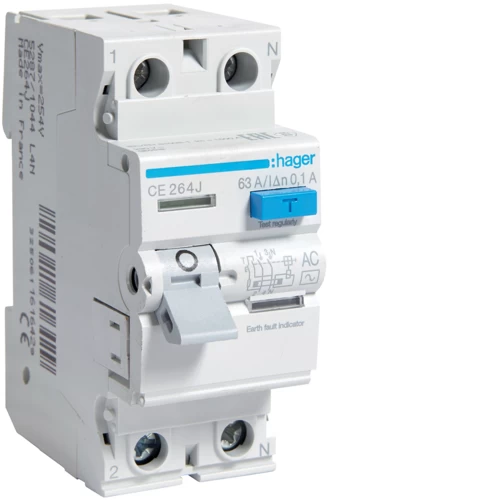 ΡΕΛΕ ΔΙΑΡΡΟΗΣ HAGER 2P/63Α 100mA CE264J