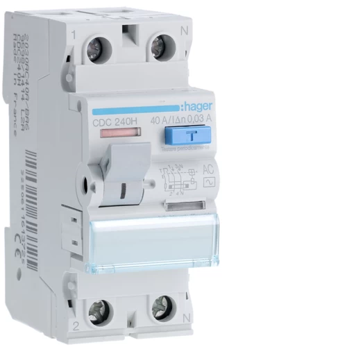 ΡΕΛΕ ΔΙΑΡΡΟΗΣ HAGER 2P/40 30mA CDC240H