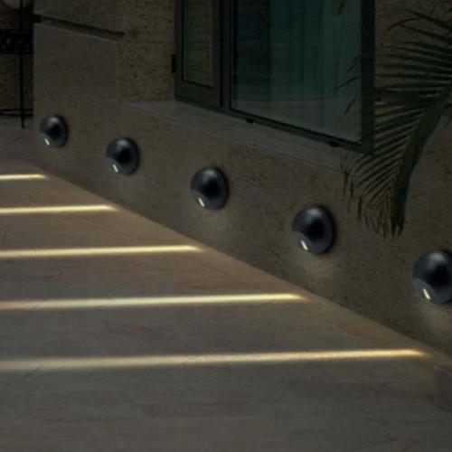 ΑΠΛΙΚΑ LED ΣΤΡΟΓΓΥΛΗ  ΕΠΙΤΟΙΧΗ ΑΝΘΡΑΚΙ Φ=120mm 4W 3000K IP65