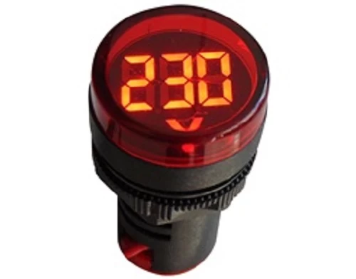 ΟΡΓΑΝΟ ΠΙΝΑΚΟΣ ΒΟΛΤΟΜΕΤΡΟ ΨΗΦΙΑΚΟ AC Φ22 60-500V LED ΚΟΚΚΙΝΟ 