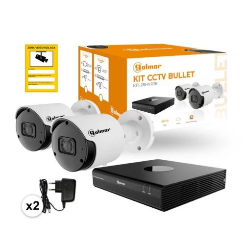 KIT CCTV ME ΔΥΟ ΚΑΜΕΡΕΣ BULLET KIT-2BHVR2E