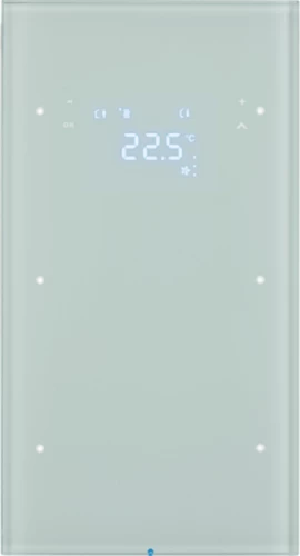 ΜΠΟΥΤΟΝ KNX ΑΦΗΣ 4 ΕΝΤΟΛΩΝ ΜΕ ΘΕΡΜΟΣΤΑΤΗ Β.TOUCH SENSOR R.3 ΓΥΑΛΙ ΛΕΥΚΟ