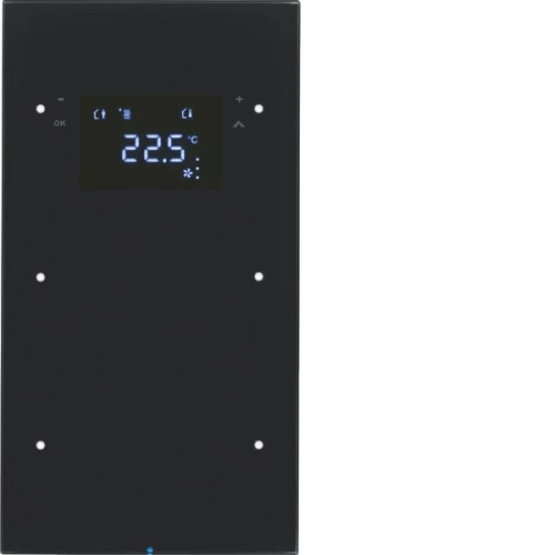 ΜΠΟΥΤΟΝ KNX ΑΦΗΣ 4 ΕΝΤΟΛΩΝ ΜΕ ΘΕΡΜΟΣΤΑΤΗ Β.TOUCH SENSOR R.3 ΓΥΑΛΙ ΜΑΥΡΟ