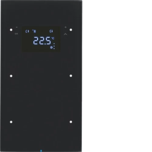 ΜΠΟΥΤΟΝ KNX ΑΦΗΣ 6 ΕΝΤΟΛΩΝ ΜΕ ΘΕΡΜΟΣΤΑΤΗ Β.TOUCH SENSOR R.3 ΓΥΑΛΙ ΜΑΥΡΟ