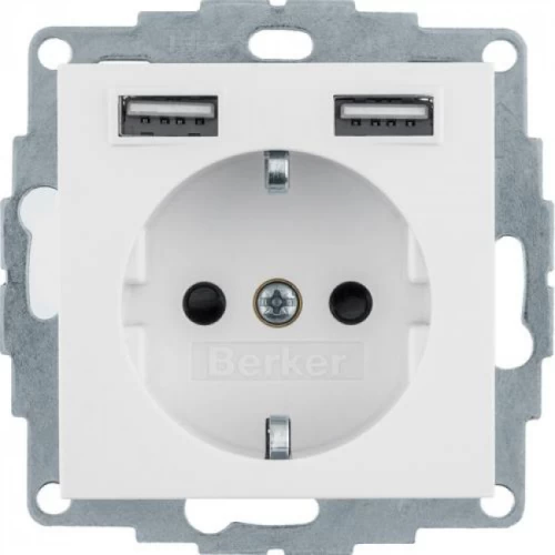 ΠΡΙΖΑ BERKER ΣΟΥΚΟ ME ΘΥΡΕΣ USB  S.1 ΛΕΥΚΟ