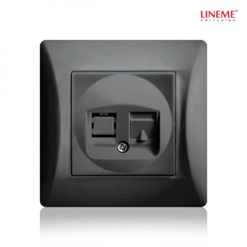 ΠΡΙΖΑ RJ45 1ΕΞ Χ ΠΛΑΙΣΙΟ LINE ME ΜΑΥΡΟ