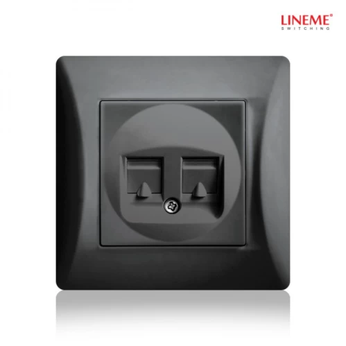 ΠΡΙΖΑ RJ45 2ΕΞ Χ ΠΛΑΙΣΙΟ LINE ME ΜΑΥΡΟ