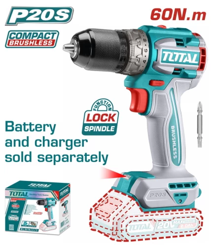 TOTAL  ΔΡΑΠΑΝΟΚΑΤΣΑΒΙΔΟ ΜΠΑΤ. Li-ion 20V / BL Motor ΧΩΡΙΣ ΜΠΑΤΑΡΙΑ & ΦΟΡΤΙΣΤΗ (TDLI206021) 