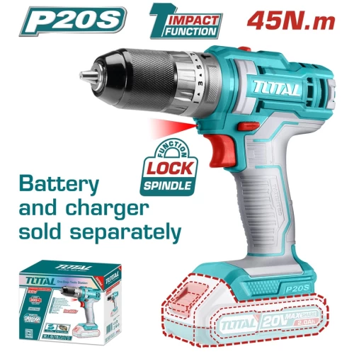 TOTAL ΔΡΑΠΑΝΟΚΑΤΣΑΒΙΔΟ ΚΡΟΥΣΤΙΚΟ ΜΠΑΤ. Li-ion 20V / 45Nm (TIDLI201455)